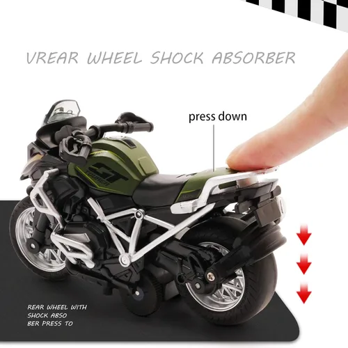 Miniatura 4 de Juguete de Motocicleta de Metal Fundido - Juguetes de Retroceso con Sonido y Luz, Juguetes de Motocicleta para Niños, Juguetes para Niños de 3-9 Azul