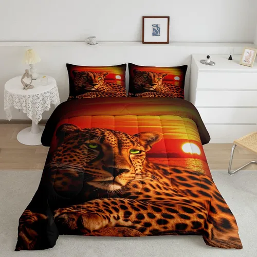 Miniatura 18 de Erosebridal Juego de ropa de cama individual para niñas, juego de edredón de juegos para niños, juego de cama de juegos para niños, color naranja