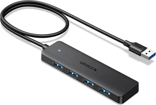 Miniatura 12 de Concentrador USB UGREEN 3.0, divisor de 4 puertos USB A ultradelgado Expansor USB para mouse, teclado, unidad flash, disco U, impresora Compatible