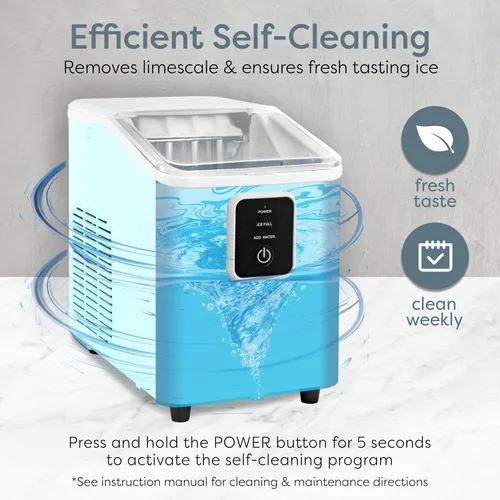 Miniatura 6 de Igloo Máquina de hielo de encimera autolimpiante, compacta y portátil, crea 26 libras por día, 8 piezas listas cada 7-8 minutos, incluye pala