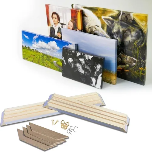 Miniatura 2 de Kit de Marco de Lienzo de Madera Maciza DIY con Barra de Tensión - Marcos de Arte de Madera Personalizados para Pinturas - Sistema de Tensado