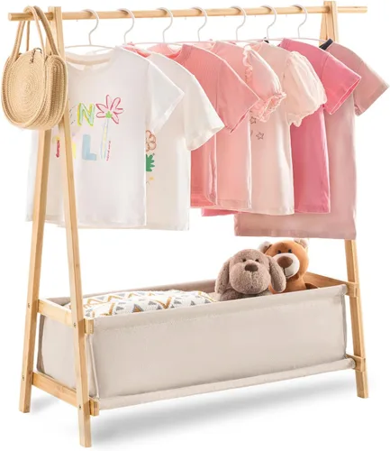 Perchero de ropa para niños con caja de almacenamiento, Perchero de disfraces para niños, Perchero de disfraces de danza para colgar ropa, Perchero