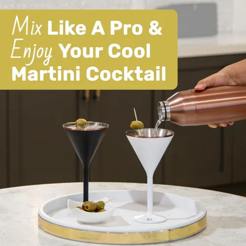 Miniatura 5 de NEWPORT Stemware Collection Premium Vacuum Insulated Stainless Steel Martini Glasses, Lightweight Margarita Glasses, Unbreakable & Stay Cold