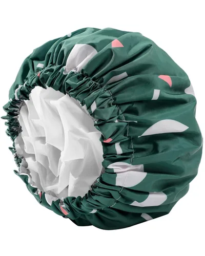 Miniatura 9 de YIZIJIZI - Gorro de ducha, gorras de baño para mujer reutilizables impermeables, gorras de ducha de dos capas grandes reutilizables adecuadas