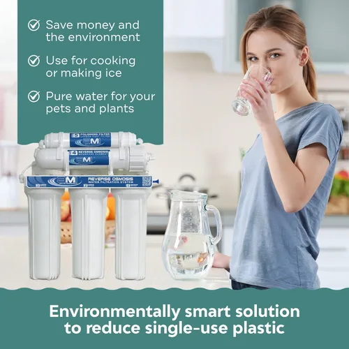 Miniatura 5 de Applied Membranes Inc. Sistema de filtro de agua de ósmosis inversa de 5 etapas, 100 galones por día