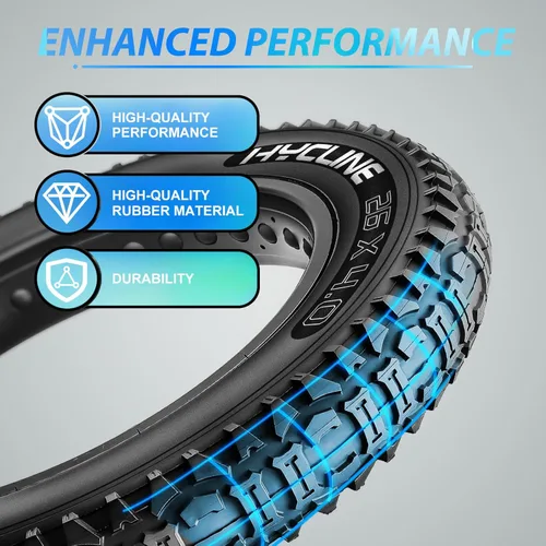 Miniatura 4 de Hycline Neumático de repuesto para bicicleta Ebike: 20x4.0/26x4.0 pulgadas, neumáticos eléctricos resistentes plegables de grasa, neumáticos