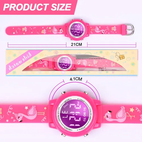 Miniatura 54 de Relojes LED impermeables para niños con alarma, juguetes para niños, regalos para niñas de 3 a 10 años