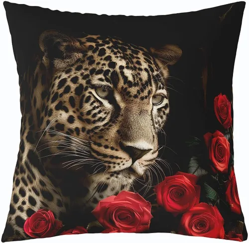 Miniatura 17 de Feelyou Funda de almohada rosa de 18 x 18 pulgadas, funda de almohada suave con flores florales de rosas para sala de estar, dormitorio, flor