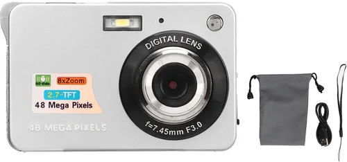 Miniatura 6 de Cámara digital, 48MP 2.7in LCD 4K Vlogging Cámara para disparar (Plata)