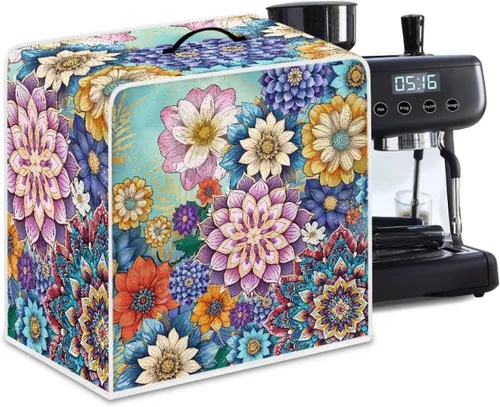 Miniatura 22 de Funda para cafetera, poliéster, azul, se adapta a la mayoría de máquinas de café estándar, protector resistente al polvo, huellas dactilares