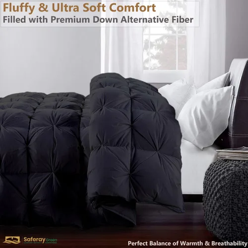 Miniatura 3 de Lujoso para todas las estaciones – Colección de hotel – Estilo Pintuck – 100% algodón orgánico tamaño Twin XL 68 x 92 pulgadas, edredón plisado de 1