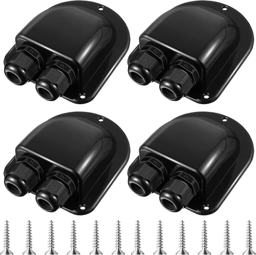 Miniatura 9 de Enhon Paquete de 2 prensaestopas solares de entrada de cable, resistente a la intemperie, carcasa de entrada de cable doble para todo tipo de Blanco