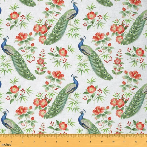 Miniatura 40 de Rustic Flowers Indoor Outdoor Fabric,Retro Floral Soft Flannel Polyester No Stretch Farmhouse Style Crafts & Sewing Supplies DIY Fabrics,1 Yard