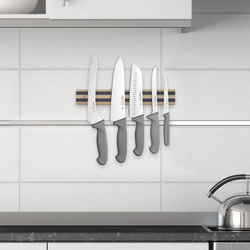 Miniatura 5 de HIC Kitchen Soporte magnético para cuchillos y barra de almacenamiento de herramientas, madera, 12 pulgadas, 12 pulgadas