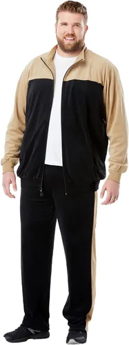 KingSize Chándal de terciopelo con bloques de colores grandes y altos para hombre, Multi