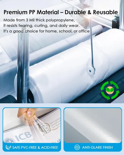 Miniatura 2 de KTRIO Paquete de 50 protectores de hojas para carpeta de 3 anillas, protector de página transparente antirreflejos, fundas de plástico