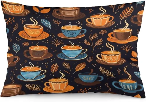Miniatura 17 de Funda de almohada con sombrero de bruja con diseño de gato de 20 x 30 pulgadas, diseño de impresión de doble cara con cremallera invisible, Patrón 8