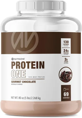 Miniatura 20 de NutraOne ProteinOne Whey Protein Promueve la recuperación y desarrolla músculo con un batido de proteínas en polvo para hombres y mujeres