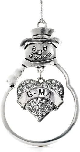Miniatura 131 de Inspired Silver - Big Sis - Adorno de Navidad plateado - Adorno de árbol de Navidad con dije de corazón con circonita cúbica - Decoración colgante