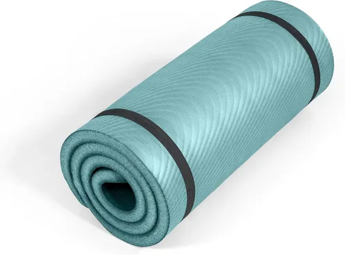 Tone Fitness Esterilla de yoga de 1 pulgada de grosor | Alfombrilla de ejercicio antideslizante de alta densidad con correa de transporte para yoga,
