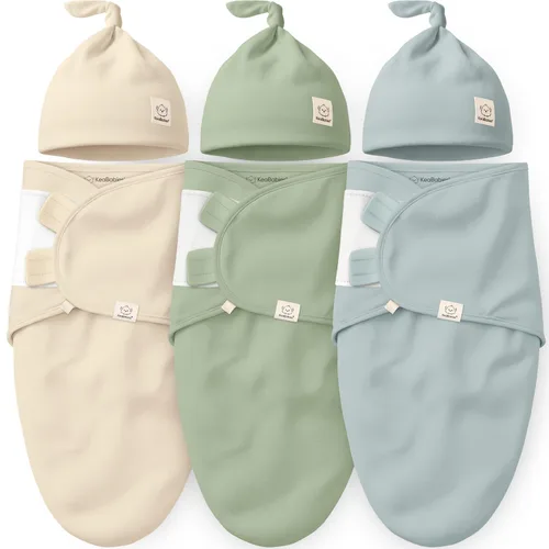 Miniatura 12 de KeaBabies Paquete de 3 mantas envolventes para recién nacidos, niñas, niños con gorros - Sacos de dormir suaves y orgánicos para bebés, juego