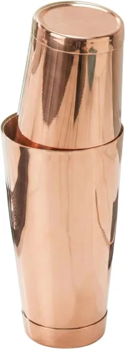 Miniatura 2 de Restaurantware Bar Lux Boston Shaker de 16 onzas, 1 coctelera chapada en cobre, parte inferior con peso sin fugas, mezclador de bebidas Martini