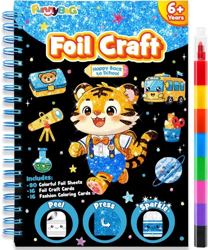 Miniatura 28 de FUNNYB&G Arte en papel de aluminio para niños - Manualidades de Navidad, regalos de fiesta, rellenos de calcetines para niños, suministros de arte