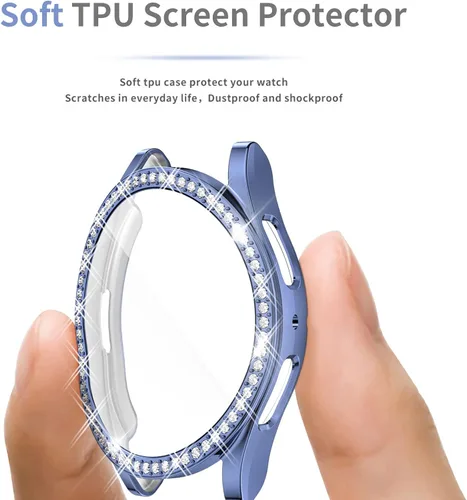 Miniatura 6 de RICHONE Compatible con Samsung Galaxy Watch 5 y Watch 4 y FE 40 mm Protector de pantalla Estuches de strass, Accesorios de cubiertas protectoras