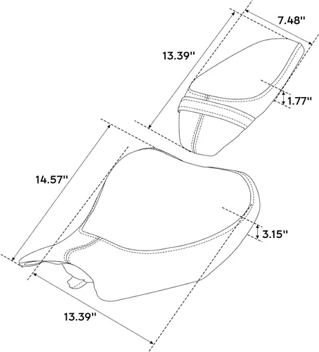 Miniatura 2 de SLMOTO Cojín de asiento de motocicleta para asiento delantero y trasero, asiento de conductor y pasajero, apto para Kawasaki Z900 Z 900 2017-2023