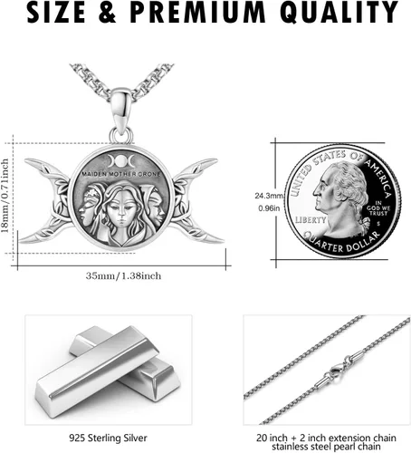 Miniatura 358 de Collar de plata de ley 925 con medalla de San Patrón, colgante de protección católica, amuleto, joyería religiosa para hombres y mujeres