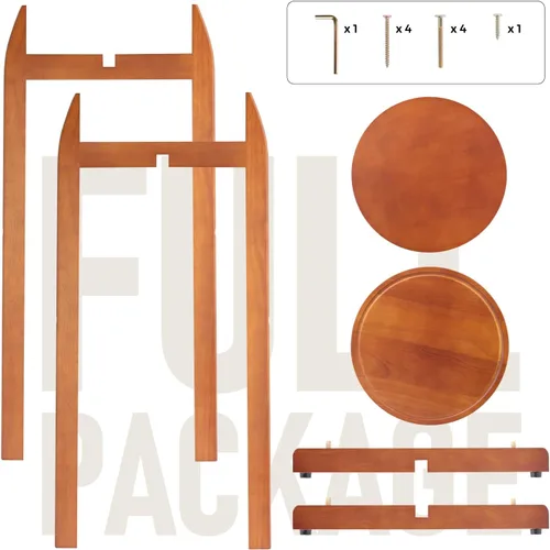Miniatura 9 de Dispensador de agua de madera maciza natural (32.8 pulgadas de alto - 11.2 pulgadas de ancho) dispensador de bebidas con 2 estantes redondos