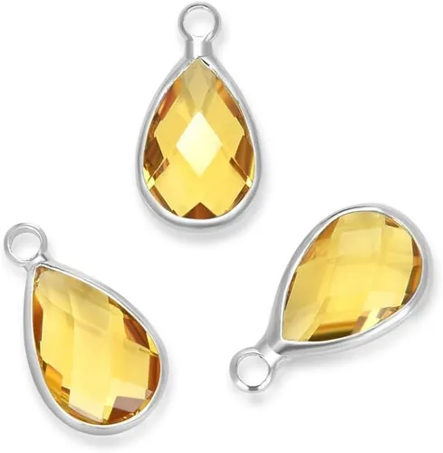 Miniatura 13 de Adabele Colgante de piedra natal de grado A, gota de 0.433 in, 0.551 in y 0.630 in, chapado en plata de ley para aretes personalizados, pulseras