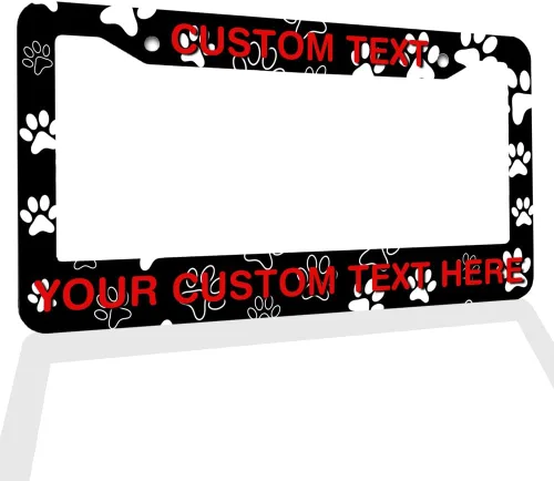 Miniatura 8 de Marcos de Matrícula con Cualquier Texto - Marco de Placa con Tu Mensaje Personalizado, Marco de Matrícula Personalizado con Nombre, Monograma, Logo