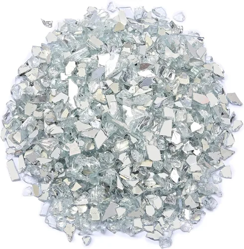 Miniatura 5 de TWINKLING Brillantina de piedra de grava de vidrio de fuego de alto brillo, vidrio roto, chips de gemas de fuego, vidrio triturado para manualidades