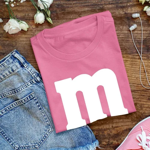 Miniatura 5 de Camiseta de disfraces de Halloween con letra M Idea de camiseta gráfica divertida para mujer