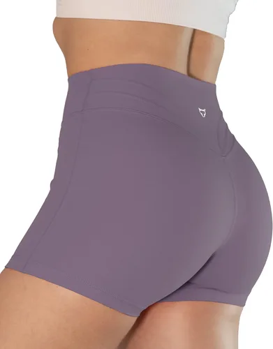 TomTiger Pantalones cortos de entrenamiento para mujer, cintura alta, gimnasio, fitness, correr, yoga, ciclismo, ejercicio activo, control de