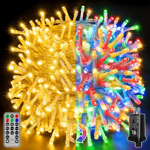 Miniatura 11 de Ollny Luces de Navidad, 66 pies, 200 luces LED para árbol de Navidad con 11 modos, control remoto, IP44, impermeable, cambio de color, luces