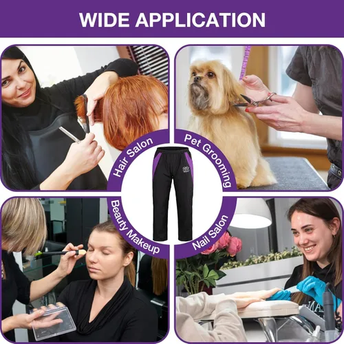 Miniatura 5 de Noverlife Pantalones de Peluquería Profesional para Peluqueros de Mascotas, Talla M, Cintura Elástica Cómoda, Pantalones Ligeros Negros Resistentes