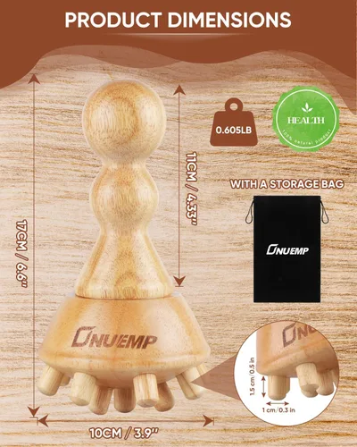 Miniatura 6 de ONUEMP Herramienta de masaje para celulitis, herramientas de masaje de terapia de madera, masajeador de drenaje linfático, kit de maderoterapia