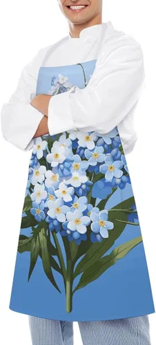 Miniatura 4 de MUSM Do Not Forget Me Apron，Classic Vintage Funny with Pockets Aprons,Adjustable Bib Waterdrop Resistant for Kitchen Cooking Restaurant BBQ Painting