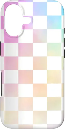Pastel Rainbow Checkerboard Checker Checked Pattern Case for iPhone 17