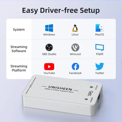 Miniatura 6 de Tarjeta de captura de video HDMI 1080P60, dispositivo de captura de video HDMI USB 3.0, Full HD para grabación de juegos, transmisión en vivo