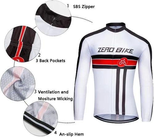 Miniatura 3 de Men's Soft Long Sleeve Breathable Bicycle Cycling Jersey Polyester Clothing Outdoor Sports Fall Autumn