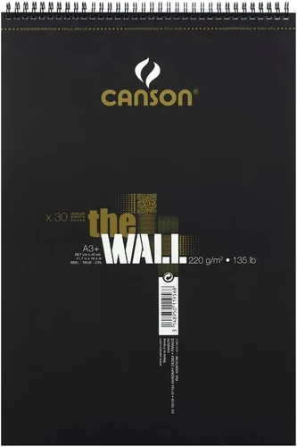 Miniatura 4 de CANSON The Wall Marker - Papel A4 de 7.05 oz/m², extra suave, almohadilla en espiral, lado corto, 30 hojas blancas, ideal para artistas e