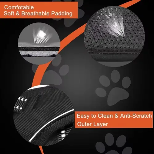 Miniatura 8 de Arnés antitirones para perro, reflectante, tamaños para cachorros y perros grandes (negro, mediano)