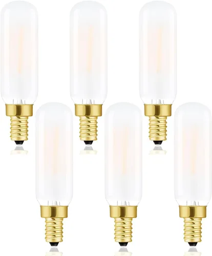 Bombilla LED T6 esmerilada E12 regulable Edison 25W blanco suave 3000K E12 bombillas incandescentes equivalentes a T6.5 bombilla de filamento LED