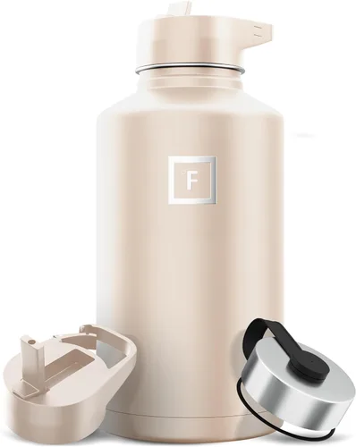 Miniatura 106 de IRON °FLASK Frasco de hidratación para acampar y senderismo con pajilla, botella de agua deportiva de acero inoxidable con aislamiento de boca Dark