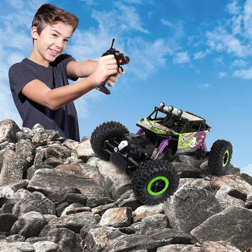 Miniatura 3 de Mean Machine 1/16 R/C Rock Crawler Series [2.4GHz] Rock Crawler Striker, innovador sistema de suspensión, potente motor, neumáticos de agarre, rango