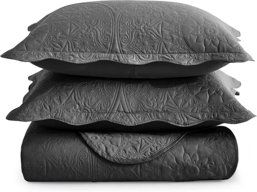 Miniatura 375 de MOONLIGHT20015 Edredón tamaño King (106 x 96 pulgadas) con 2 fundas de almohada (20 x 36 + 2 pulgadas) para todas las estaciones, juego de cama Azul