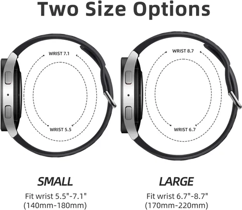 Miniatura 8 de DaQin - Correa deportiva sin huecos compatible con Samsung Galaxy Watch 7/6/5/4 Bandas 40mm 44mm/Galaxy Watch FE/Watch 6 4 Classic 43mm 47mm 42mm